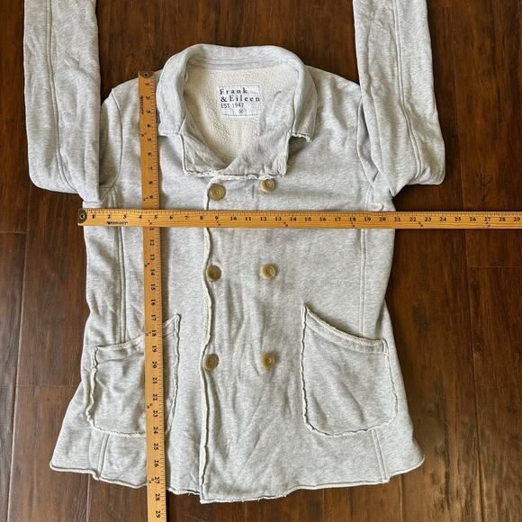 FRANK & EILEEN Belfast Peacoat Jacket Gray Double Breasted Fleece - Picture 10 of 11